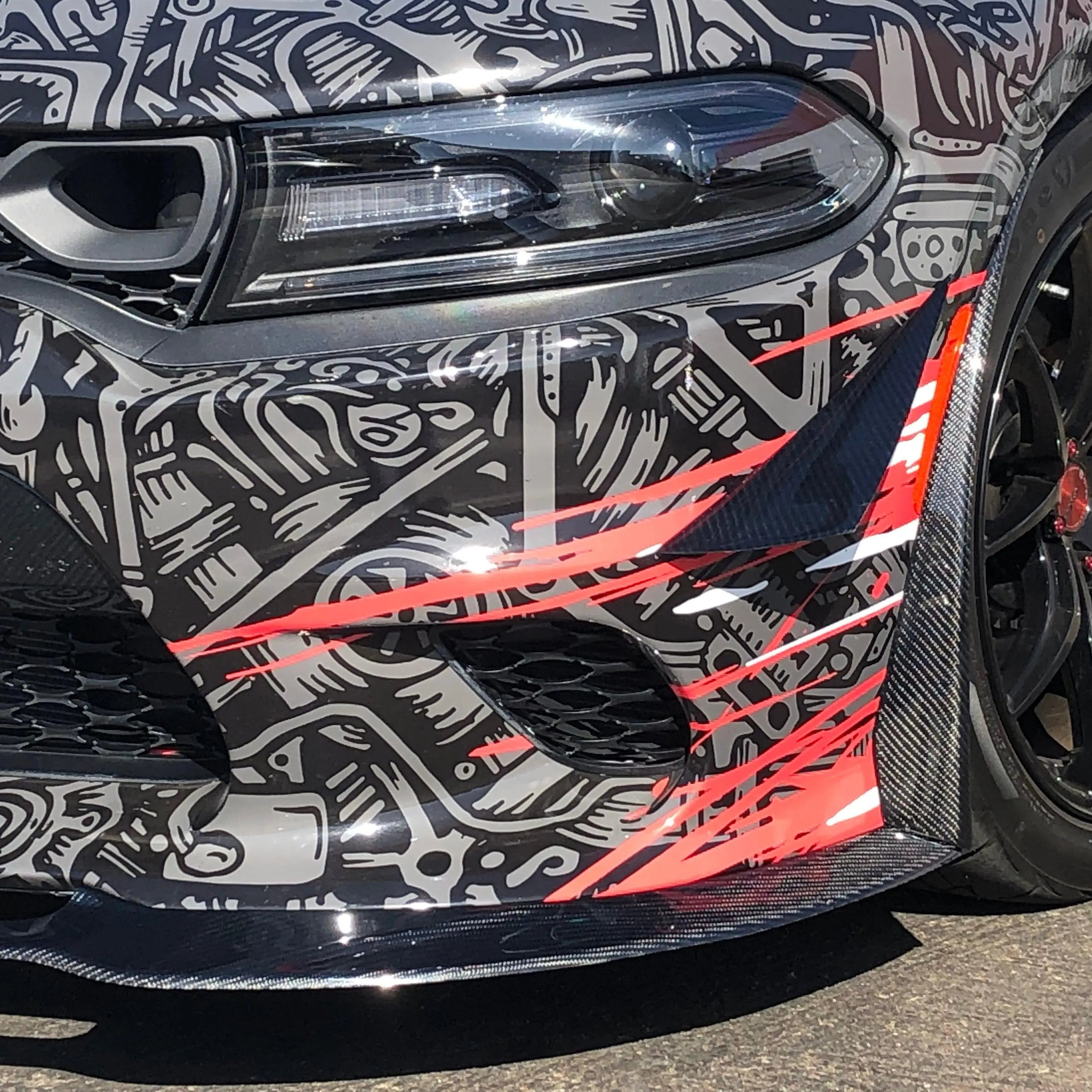 2015-2023 Dodge Charger Carbon Fiber Front Lip Splitter
