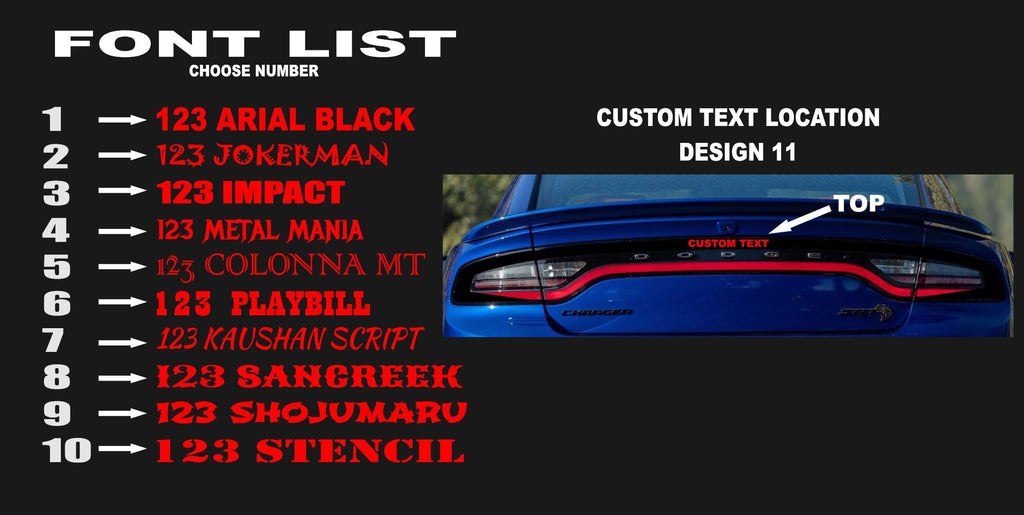 15-23 Dodge Charger Taillight Decal Design 11