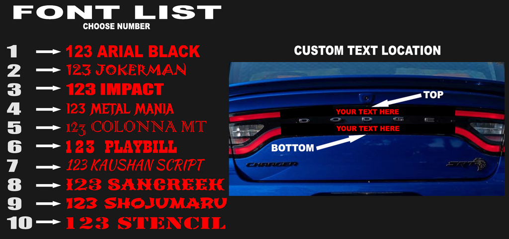14-25 Dodge Durango Taillight Decal Design 4