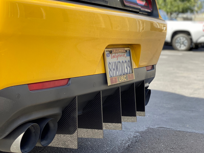 2015 - 2023 Dodge Challenger: V2 Carbon Fiber Straight Diffuser