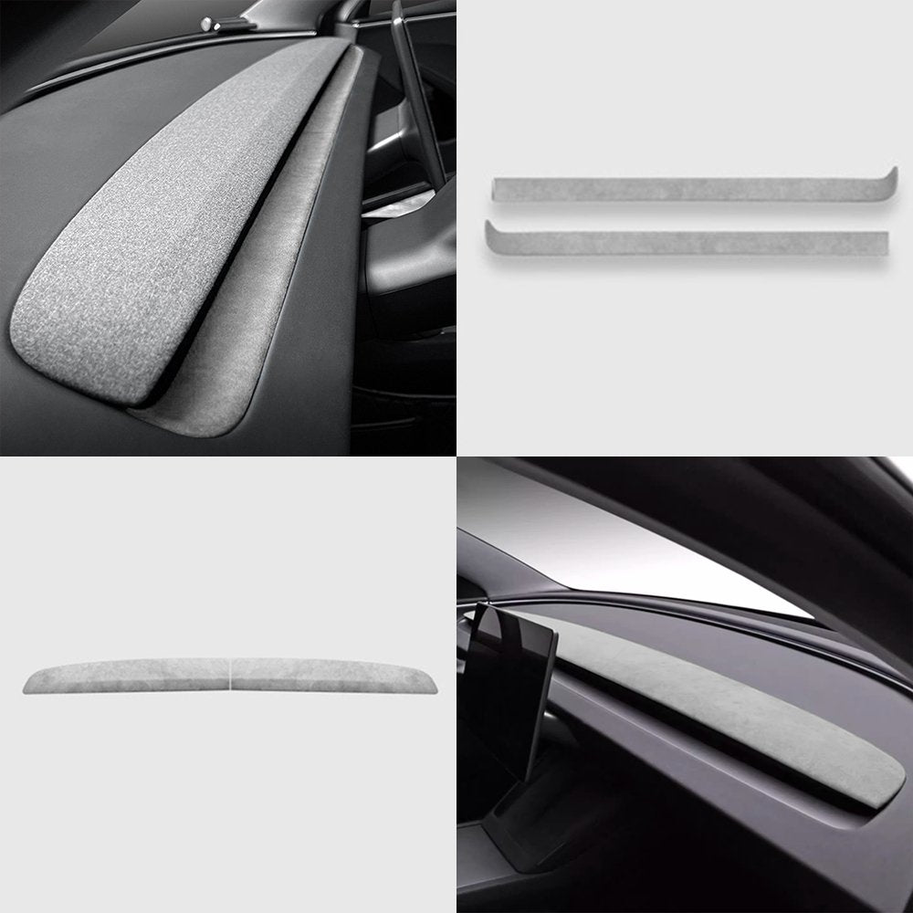 Alcantara Spliced Dash Trim for Tesla Model 3 Highland / Model Y Juniper (2PCS)