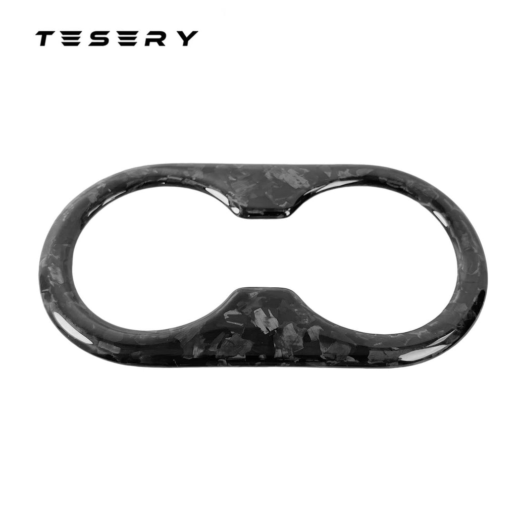 Backseat Cup Holder for Tesla Model 3 Model Y - Carbon Fiber Interior Mods