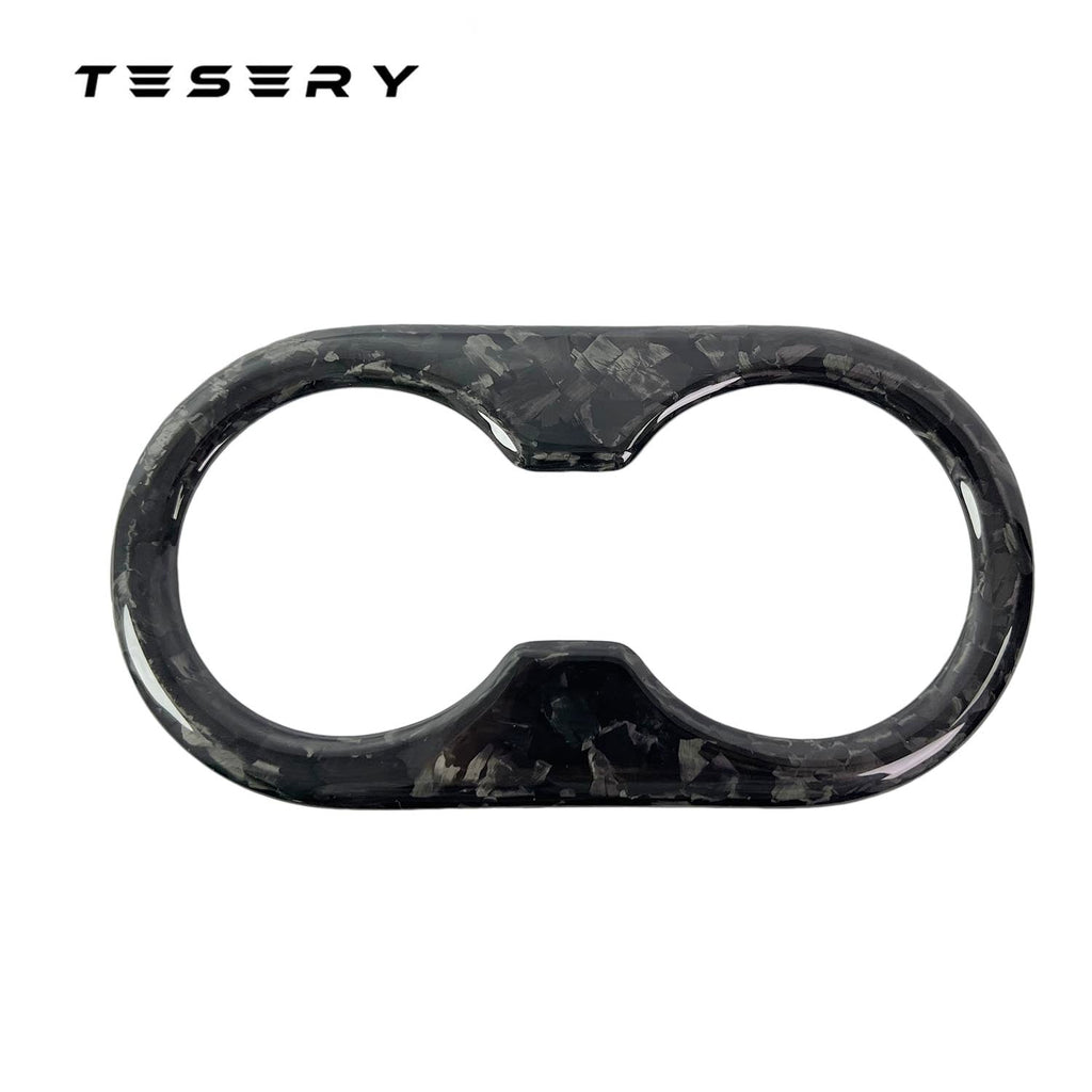 Backseat Cup Holder for Tesla Model 3 Model Y - Carbon Fiber Interior Mods