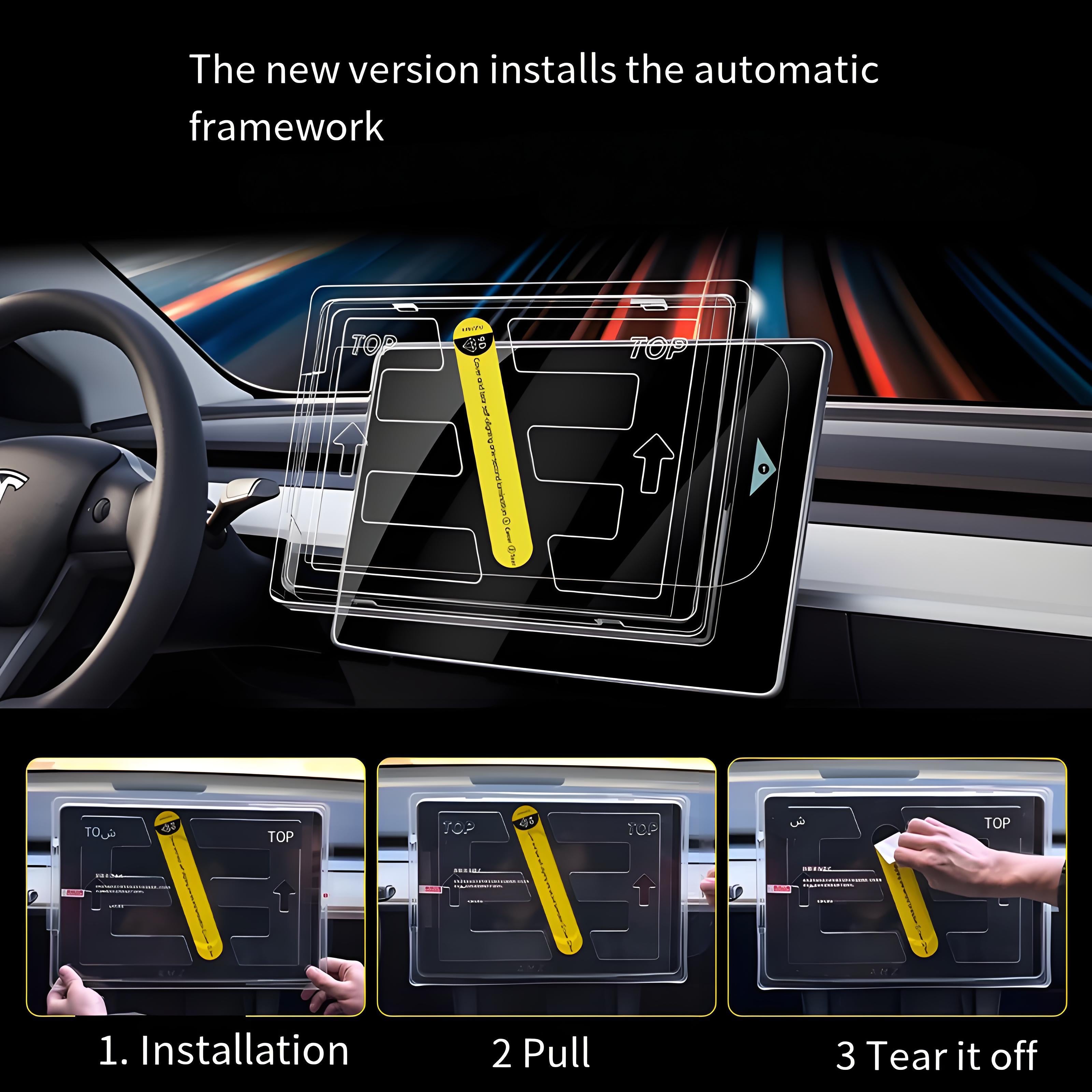Front & Rear Display Tempered Glass Screen Protector for Model Y Juniper / 3 Highland