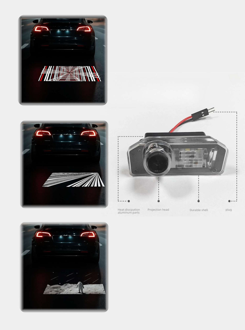 License Plate Projection Lights for Model 3 Highland/Model Y