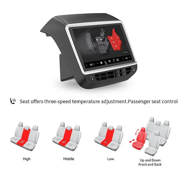 TESERY 7 Inch Rear Entertainment & Climate Control Screen for Model Y / 3