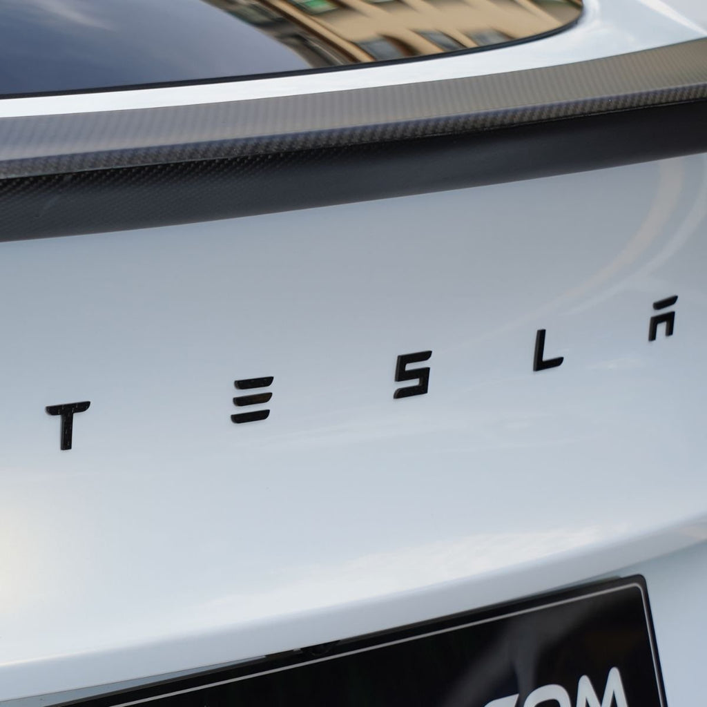 TESERY Logo Cover Front Badge Rear Letters Emblem for Tesla Model 3 / Y - Real Carbon Fiber Exterior
