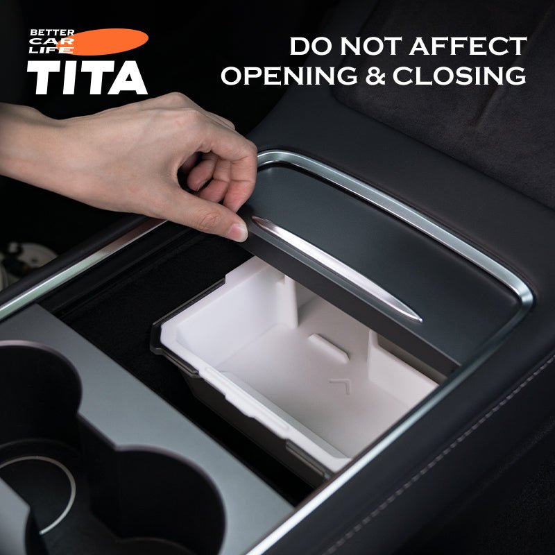 TITA Center Console Storage Box for Model 3/Y | Drawer Design | Food-Grade Silicone | 3 Colors