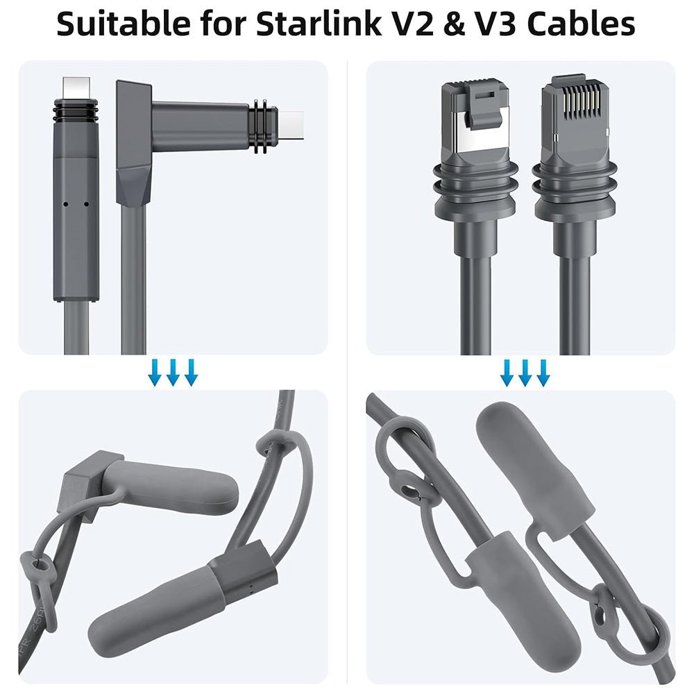 Starlink Cable End Caps Waterproof Silicone | Gen 3 & Gen 2 Protection (2-Pack)