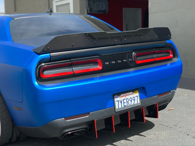 2008 - 2023 Dodge Challenger: Carbon Fiber Nascar Design Wickerbill