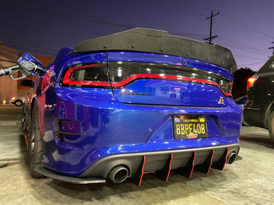 2015 - 2023 Dodge Charger GT, Scatpack, Hellcat: V2 Carbon Fiber Dual Slant-In Diffuser