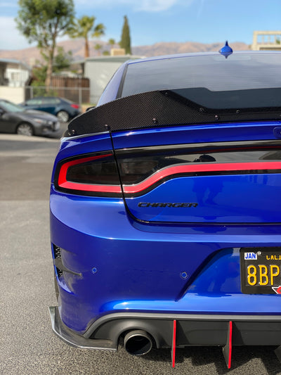 2015 - 2023 REG BODY "SRT" Wing and Scatpack Widebody: Carbon Fiber Nascar Design Wickerbill