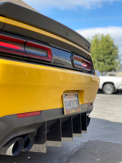 2015 - 2023 Dodge Challenger: V2 Carbon Fiber Straight Diffuser