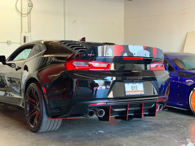 2016+ Chevrolet Camaro RS-SS Quad Tip Valence: Flat Ends Diffuser